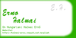 erno halmai business card